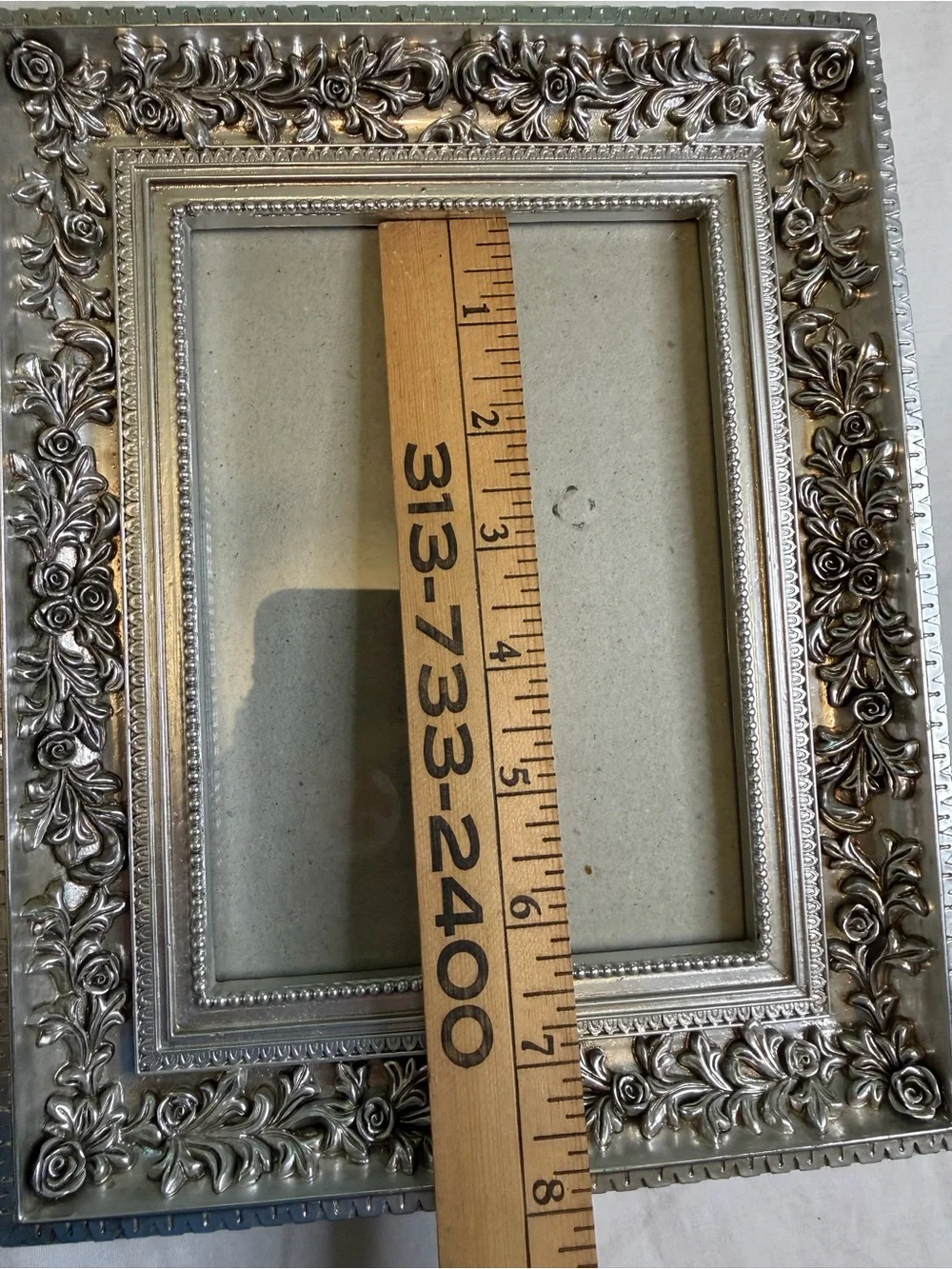 Ornate Silver Floral Roses Picture Frame - Classic Home Accent Fits 5X7 picture